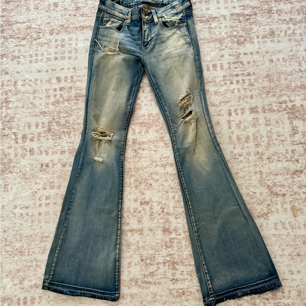 American Eagle Outfitters Distressed Fit and Flare Jeans